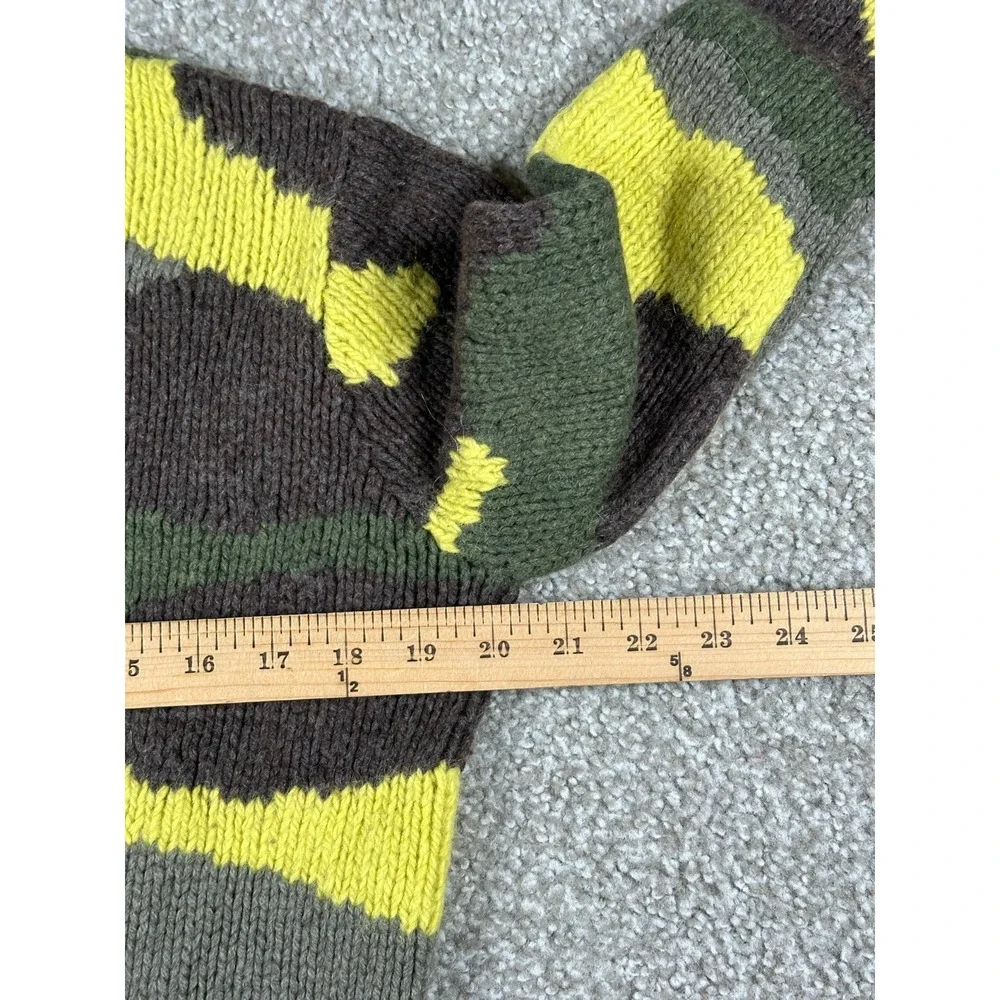 Ann Mashburn Sweater Womens Medium Brown Green Camo Wool Blend Chunky Knit - Picture 6 of 9